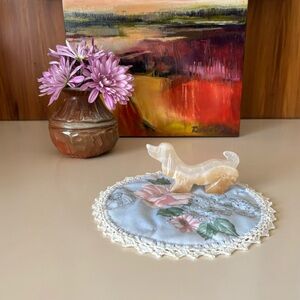 Vintage Quilted Floral Doily Handmade Crochet Lace Trim Pastel Grandma Crochet